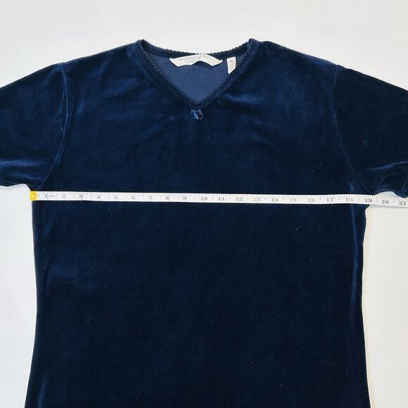 Victoria’s Secret Country Blue Velvet Velour Maxi Pajama Dress Nightgown Medium - Picture 7 of 8